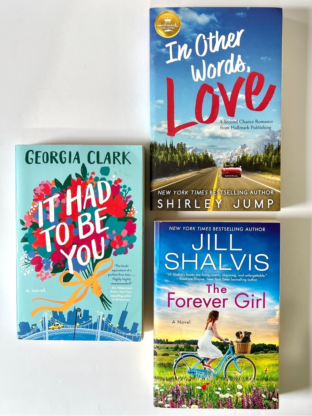 Romance Paperback Book Bundle Set of 3 Romantic Vacation Reading Paperbacks